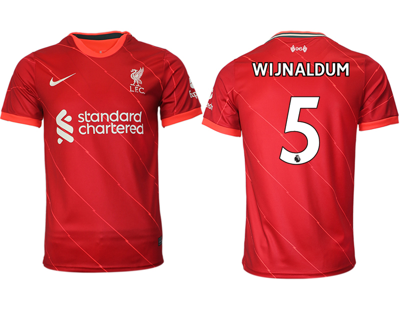 Men 2021-2022 Club Liverpool home aaa version red #5 Soccer Jersey